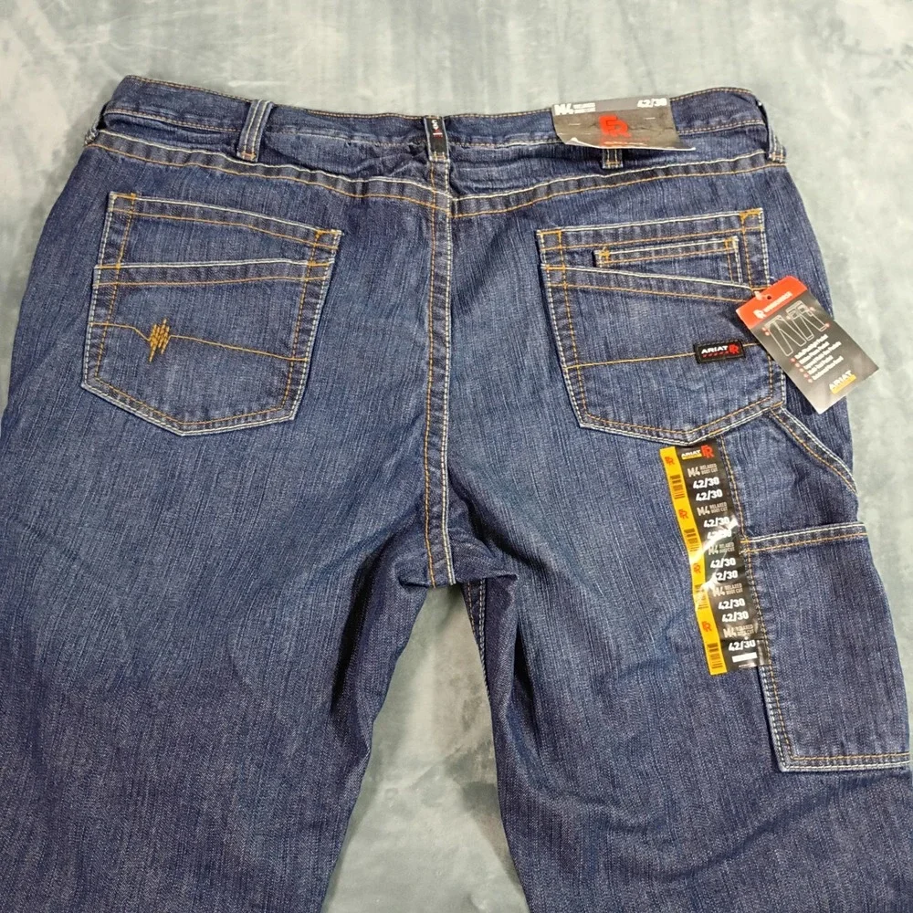Ariat Work M4 Relaxed Boot Cut FR Flame Resistant Jeans Mens 42x30 Blue Denim